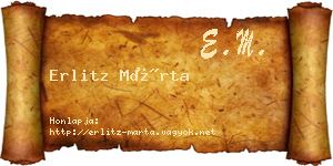 Erlitz Márta névjegykártya